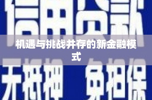 板芙机遇与挑战并存的新金融模式