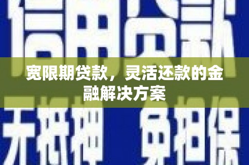 板芙宽限期贷款，灵活还款的金融解决方案