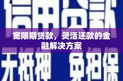 板芙宽限期贷款，灵活还款的金融解决方案