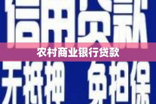 板芙农村商业银行贷款
