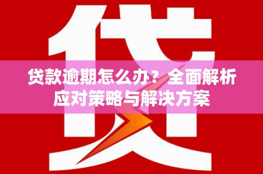板芙贷款逾期怎么办？全面解析应对策略与解决方案