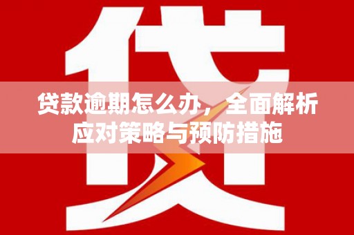 板芙贷款逾期怎么办，全面解析应对策略与预防措施