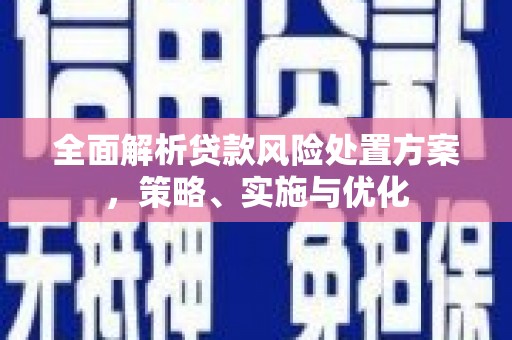 板芙全面解析贷款风险处置方案，策略、实施与优化