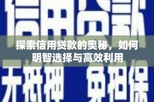 板芙探索信用贷款的奥秘，如何明智选择与高效利用