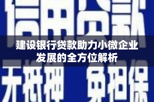 板芙建设银行贷款助力小微企业发展的全方位解析