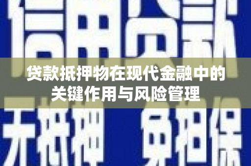 板芙贷款抵押物在现代金融中的关键作用与风险管理