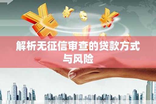 板芙解析无征信审查的贷款方式与风险