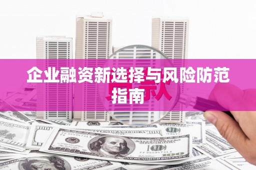 板芙企业融资新选择与风险防范指南