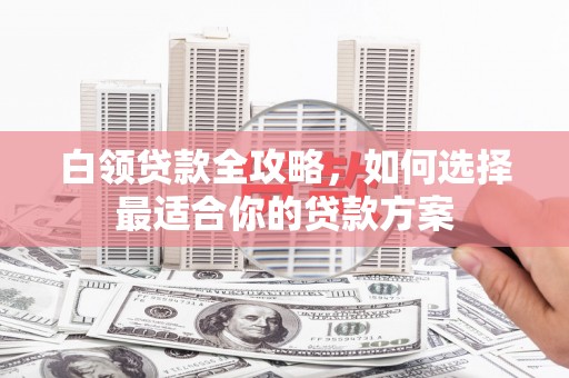 板芙白领贷款全攻略，如何选择最适合你的贷款方案